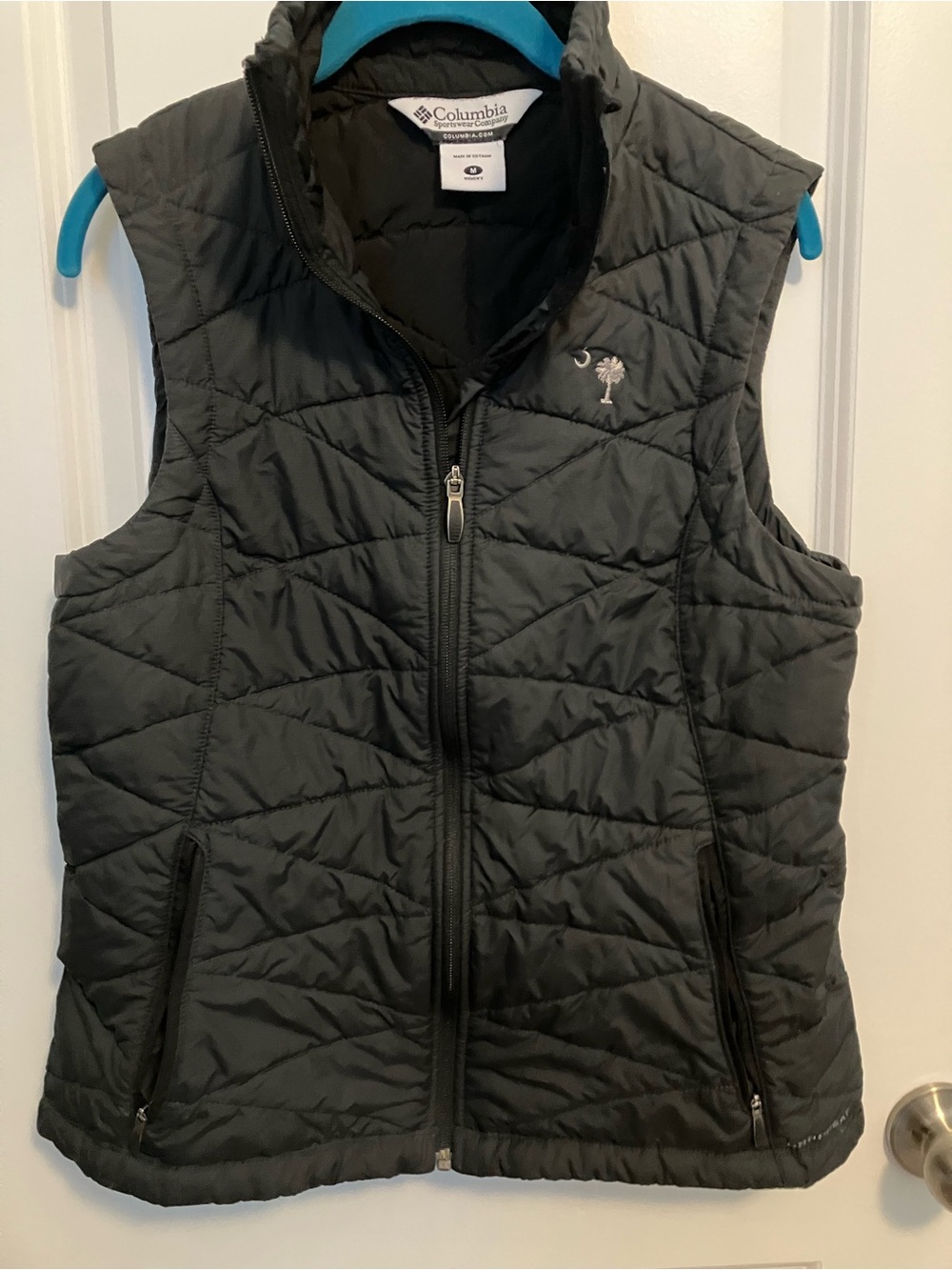 Columbia Black Quilted Puffer Vest women’s medium Omni Heat